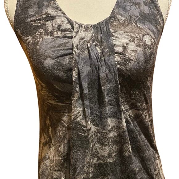 Capsule Wardrobe Staple daisy fuentes sleeveless shirt Gray Black Office Work - Picture 1 of 4
